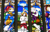 A stained glass window in Holly Trinity Church, click to enlarge